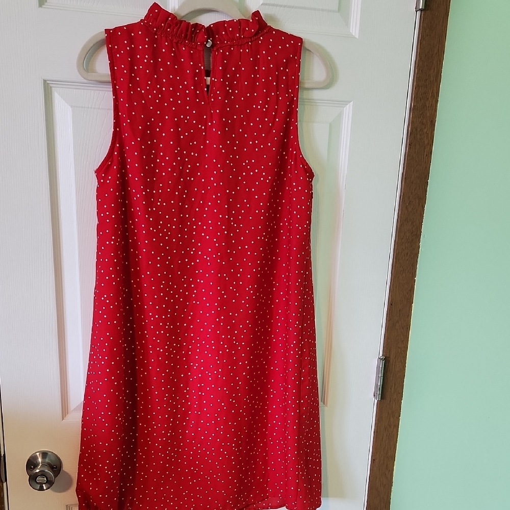 Red Polka Dot Sleeveless Dress- Last Chance - Picture 5 of 9
